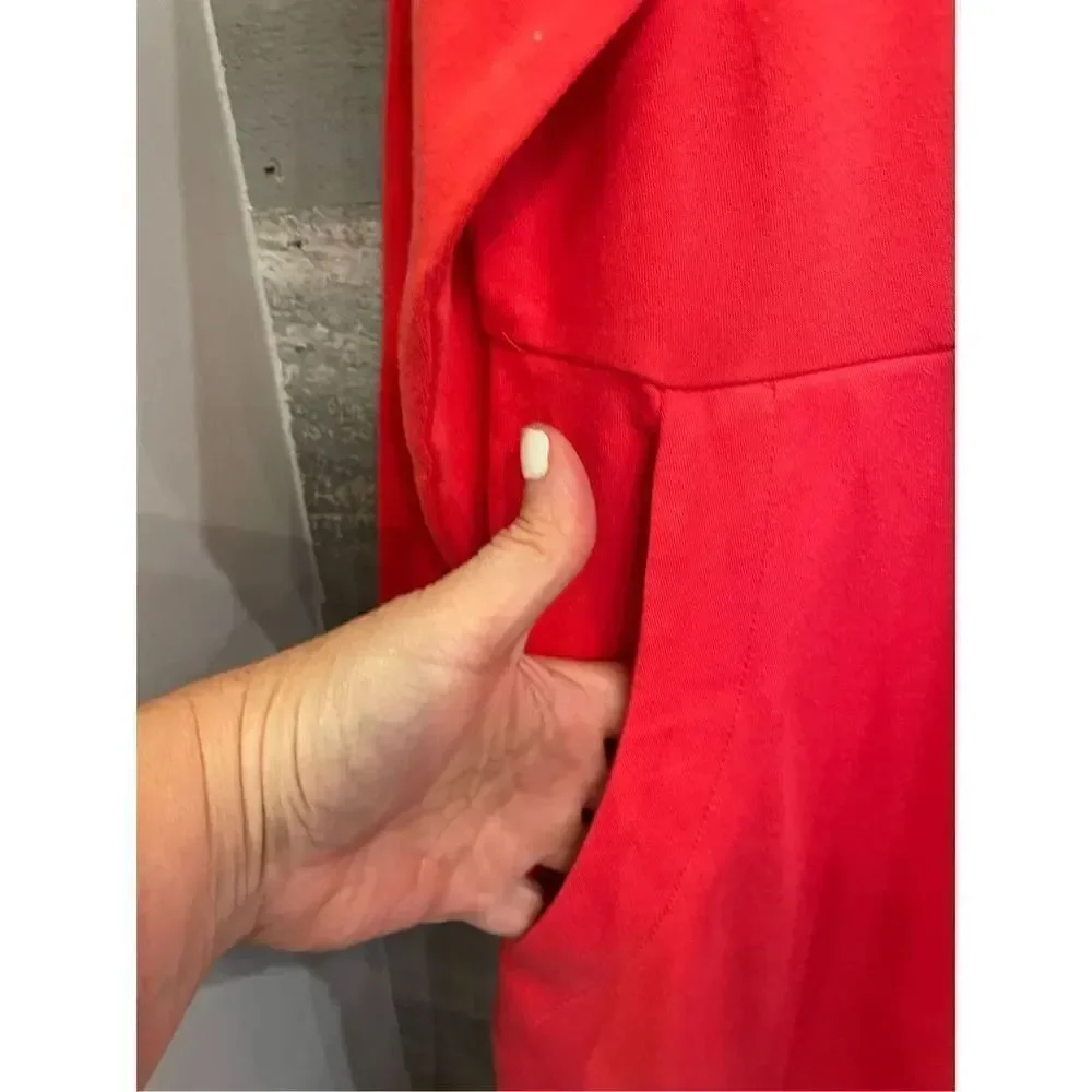 Jaclyn Smith NWT XL Coral spring casual tailored pullover 3/4 sleeve dress w/fro